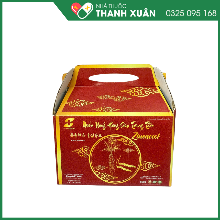 Nước uống Hồng Sâm Trùng Thảo - Zincacool - Hỗ trợ tăng cường sức khỏe, giảm mệt mỏi